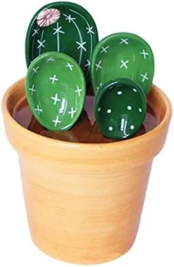 4pcs Porcelain Measuring Spoons With Base, Cute Cactus Shape -KitchenAid Shop 41P8lQiZTxL. AC