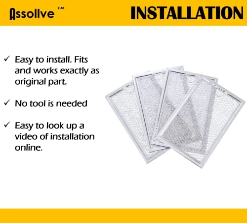 Assollve 4-Pack Reliable WB06X10309 Microwave Oven Grease Filters. Replacement Part Fits For GE Microwaves And Replaces WB06X10654, 5230W1A012B, WB06X10359 5 Assollve 4-Pack Reliable WB06X10309 Microwave Oven Grease Filters. Replacement Part Fits For GE Microwaves And Replaces WB06X10654, 5230W1A012B, WB06X10359 - Image 3