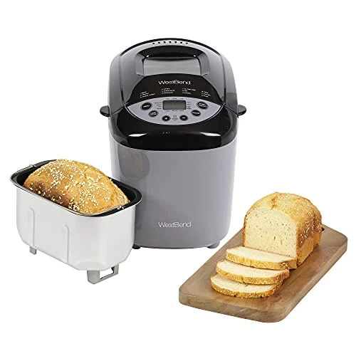 West Bend Hi-Rise Bread Maker Programmable Horizontal Dual Blade With 12 Programs Including Gluten Free, 3-Pound, Gray 5 West Bend Hi-Rise Bread Maker Programmable Horizontal Dual Blade With 12 Programs Including Gluten Free, 3-Pound, Gray - Image 3