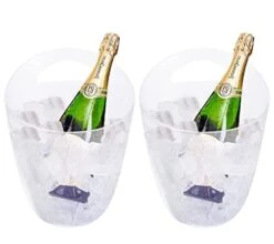 2 Pack Acrylic Ice Bucket, 3.2 L Wine Bucket Food Grade Storage Tub For Drinks And Parties Frosted Clear Tub Perfect For Wine, Champagne Or Beer Bottles