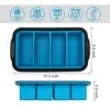 1-Cup Extra Large Freezing Tray For Soup,broth,sauce Or Butter,2 Pack Ice Cube Trays With Lid, Silicone Freezer Container Molds Soup Trays -makes Four Great Portions 1cup Cube(2 PACK, Blue)