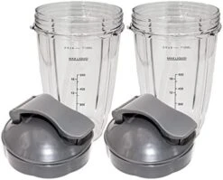 24oz Tall Cup With Flip Top To Go Lid - Replacement Jar Compatible With Nutribullet 600W, 900W, NB-101B, NB-101S, NB-201, NBR-0601, NBR-1201, NB9-1301, 900 Pro Series - Premium Parts (2 Pack) -KitchenAid Shop 41PUy72N1iL. AC