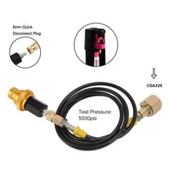 CO2 Adapter Hose Kit, Soda Machine Adapter Hose Kit 1.5m Black Soda Adapter Hose With Gold Quick Adapter CO2 Tank Refill Adapter W21.8 14 -KitchenAid Shop 41PVbOTG2UL