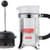 Bodum Caffettiera French Press Coffee Maker, Black Plastic Lid And Stainless Steel Frame, 3-Cup, 12-Ounce
