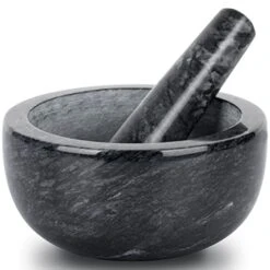 Mortar And Pestle Set Natural Marble Grinder Spice Herb Grinder Pill Crusher Large Size 5.5in -KitchenAid Shop 41PYe62x2XL 1