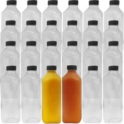 XL Professional Grade Empty 33 Oz Plastic Juice Bottles With Black Caps. 24 Pack For Orange, Apple, Cranberry And Other Fruit Juices, Smoothies Or Beverage Blends. Reusable PET Drink Juicing Container -KitchenAid Shop 41PdjIYLGyL. AC