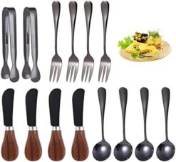 Charcuterie Accessories (14 Pcs), Cheese Spreaders For Charcuterie Board, Mini Serving Spoons, Forks And Mini Serving Tongs - Charcuterie Utensils For Butter, Cheese And Pastry Making -KitchenAid Shop 41PgHagGOEL. AC
