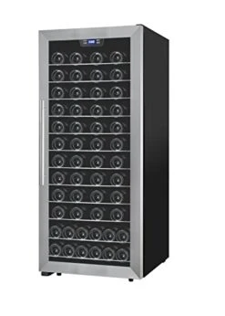 21.65 In. Wide 8.5 Cu Ft 94-Bottle Single Zone Freestanding Wine Cooler With Tempered Glass