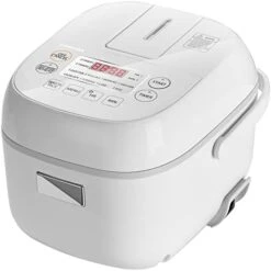 Toshiba Small Rice Cooker 3 Cup Uncooked – LCD Display With 8 Cooking Functions, Fuzzy Logic Technology, 24-Hr Delay Timer And Auto Keep Warm, Non-Stick Inner Pot, White -KitchenAid Shop 41PmFP1GCJL. AC