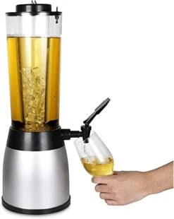 HEIMP Beer Tower Dispenser, Drink Dispenser 2.5L Beer Tower Beverage Dispenser, Drink Tower Dispenser With LED Colorful Shinning Lights And Ice Tube, For Parties And Gameday Beer