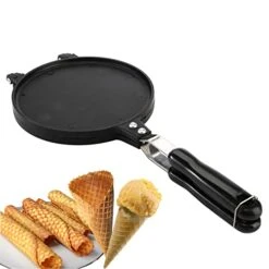 Waffle Cone Maker, Ice Cream Cone Maker, Nonstick Egg Roll Crepe Pan, Pancake Crispy Cone Omelet Plates Mold For Waffle Cups, Waffle Bowls, Choco Tacos, Breakfast, Fuel Gas Stoves Only