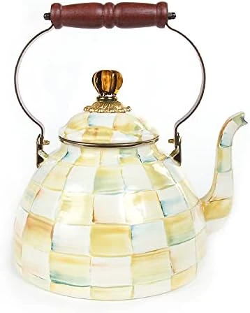 AcKenzie-Childs Courtly Check Enamel Tea Kettle, Decorative Tea Kettle, 3-Quart Capacity 13 AcKenzie-Childs Courtly Check Enamel Tea Kettle, Decorative Tea Kettle, 3-Quart Capacity - Image 11