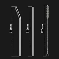 12-Pack Disposable Glass Straw,Size 8.5''x10 MM,Including 6 Straight And 6 Bent With 2 Cleaning Brush- Perfect For Smoothies, Tea, Juice 12 12-Pack Disposable Glass Straw,Size 8.5''x10 MM,Including 6 Straight And 6 Bent With 2 Cleaning Brush- Perfect For Smoothies, Tea, Juice -KitchenAid Shop 41Q3teagdBL