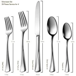 Alice 20-Piece Silverware Set Stainless Steel Flatware Set,Service For 4,Mirror Polished Cutlery Set,Dishwasher Safe 13 Alice 20-Piece Silverware Set Stainless Steel Flatware Set,Service For 4,Mirror Polished Cutlery Set,Dishwasher Safe -KitchenAid Shop 41Q7SdZbE3L