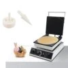 Commercial Ice Cream Cone Waffle Maker Machine With Crispy Waffle Cone Mold, 1500W Stainless Steel Egg Roll Cone Baker Waffle Roll Maker W/ Non-Stick Coating, Temp & Time Control