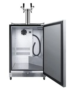 Summit Appliance SBC696OSTWINTL 24'' Wide Built-In Outdoor Kegerator With TapLocks, Weatherproof, Complete Tap Kit, Tap-lock Included, Dual Tap System, Digital Thermostat, Automatic Defrost, Silver -KitchenAid Shop 41QGAV8xuTL