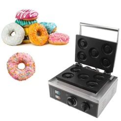 Electric Donut Machine, 5 Holes Stainless Steel Commercial Donut Machine For Kitchen (US Plug 110V) -KitchenAid Shop 41QRugUeA9L 1