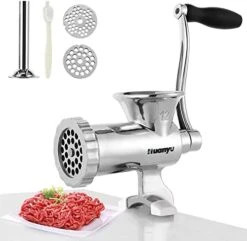 Manual Meat Grinder Stainless Steel Hand Crank Meat Grinding Machine Sausage Stuffer Filler Household Pork Mincer Sausage Maker(NO.10) 17 Manual Meat Grinder Stainless Steel Hand Crank Meat Grinding Machine Sausage Stuffer Filler Household Pork Mincer Sausage Maker(NO.10) -KitchenAid Shop 41QRzzSLssL. AC