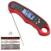 Onicera Digital Meat Thermometer With Foldable Probe, Backlight & Calibration. Waterproof & Instant Read For Kitchen Food Cooking Baking Candy Liquid (Red)