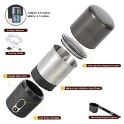 Electric Coffee Grinder, Wireless Powerful Coffee Bean Grinder With USB Rechargeable, Fresh Grind Coffee Grinder For Beans, Spices, Herb And More, Removable Bowl And 304 Stainless Steel Blade -KitchenAid Shop 41QehMkw2xL