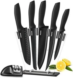 Knife Set, 17 Pieces German Stainless Steel Kitchen Knife Set, Include Kitchen Accessories, Black 16 Knife Set, 17 Pieces German Stainless Steel Kitchen Knife Set, Include Kitchen Accessories, Black -KitchenAid Shop 41QmsBB0e5L. AC