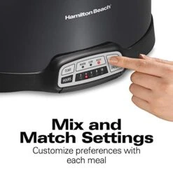 Hamilton Beach Portable 7 Quart Programmable Slow Cooker With Three Temperature Settings, Lid Latch Strap For Easy Travel, Dishwasher Safe Crock, Black (33474) -KitchenAid Shop 41Qn3V9kLxL