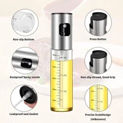 Oil Sprayer For Cooking,[New2023], 100ml Glass Oil Dispenser, Multipurpose Oil Sprayer, Oil Spray Bottle For Cooking, BBQ, Salad, Baking, Roasting And Grilling (Pack Of Two) -KitchenAid Shop 41QoPjzdIqL