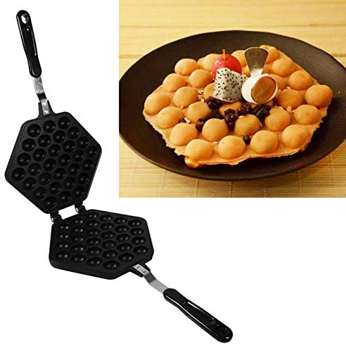 Bubble Waffle Maker, Egg Waffle Maker Pan Hong Kong Style Egg Waffle Baking Mold Tray 4 Bubble Waffle Maker, Egg Waffle Maker Pan Hong Kong Style Egg Waffle Baking Mold Tray - Image 2