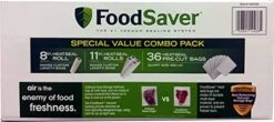 FoodSaver OodSaver B005SIQKR6 Special Value Vacuum Seal Combo Pack 1-8" 4-11" Rolls, 1Pack (36 Pre-Cut Bags), Clear -KitchenAid Shop 41R0liSr3RL