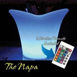 Napa: 16 Inch Color Changing LED Light Ice Bucket; Wireless, Rechargeable Outdoor Patio Pool Ice Bucket Drink Cooler - Up To 20 Hours Of Ambient Light -KitchenAid Shop 41R2dcVaBHL