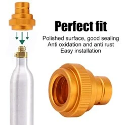 Asixxsix Soda Water Bubbler, Portable TR21-4 Male Thread CO2 Cylinder Quick Adapter, Durable Direct Soda Maker Valve Refill Accessories With 2 Washers For Duo, Terra, Art Soda Machines (Gold Orange) -KitchenAid Shop 41R3OviCRSL