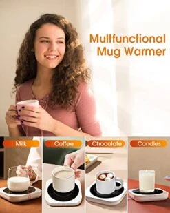 DOWILLDO Coffee Mug Warmers For Desk With 3 Temperature Settings, Smart Coffee Warmer Plate For Heating Milk, Tea And Hot Chocolate (White1) -KitchenAid Shop 41R48S3sTzL