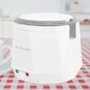 Mini Rice Cooker, 1.6l Portable Electric Rice Cooking Small Travel Tool For 1 2 People Personal Food Steamer Nonstick Pot For Brown White Rice Soup Keep Warm Car Use White