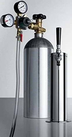 Summit Appliance KitSBC7 Commercially Approved Beer Tap System, Includes A Commercial Single Tap Stainless Steel Draft Tower And 5 Lb. CO2 Tank, Works With Virtually Any Kegerator