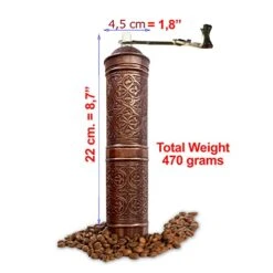 Manual Coffee Grinder, Refillable Turkish Coffee Grinder, Pepper Grinder, Manual Coffee Mill With Foldable Handle (Antique Brown) -KitchenAid Shop 41RHxXJZl3L