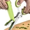 GENERIC 5 Blade Stainless Steel Herb Scissors, Herbs, Vegetables, Rice Paper, Crafts, Lime Green