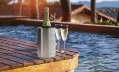 Wine Collection Double Walled Insulated Wine Chiller | Stainless-Steel Champagne Bucket Tabletop Wine Cooler, Silver -KitchenAid Shop 41RNBqBrU7L