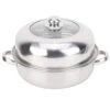 28CM Stainless Steel Single-layer Soup Pot, Hot Pot, Steamer, Soup Pot, New Heightened Steel And Glass Composite Cover, Open Flame, Induction Cooker, Infrared, Electric Stove Heating