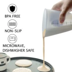 Ilicone Measuring Cups, Blender, Liquid, Paint And Resin Mixing (16oz & 8oz), Squeeze, Pour Mixing Coffee, Making Cake, Cookies Baking, BPA Free. For Molds, Jewelry Making, Waxing, Easy To Clean -KitchenAid Shop 41RSykGgXHL