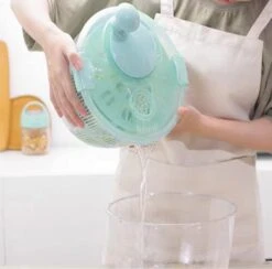 JINYUDOME Manual Salad Spinner Large 5L Capacity, Fruits And Vegetable Washer Dryer With Secure & Rotary Handle， BPA Free （blue） -KitchenAid Shop 41RXsYQRbWL