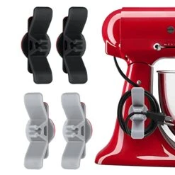 PAMTOL Cord Organizer For Kitchen Appliances - Cord Wrappers For Kitchen Appliances, 3m Cord Holder For Appliance, Adhesive Cord Wrap Stick On - For Mixer, Air Fryer, Toaster (2-Black & 2-Grey)