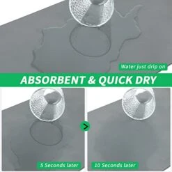 Coffee Mat - Coffee Bar Mat For Countertops | Coffee Bar Accessories Fit Under Coffee Maker Espresso Machine | Absorbent Hide Stain Rubber Backed Dish Drying Mat For Kitchen Counter | 17"x30" -KitchenAid Shop 41RYwt9b3HL