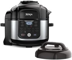 Ninja FD302 Foodi 11-in-1 Pro 6.5 Qt. Pressure Cooker & Air Fryer That Steams, Slow Cooks, Sears, Sautés, Dehydrates & More, With 4.6 Qt. Crisper Plate, Nesting Broil Rack & Recipe Book, Silver/Black -KitchenAid Shop 41RnifaGGML. AC