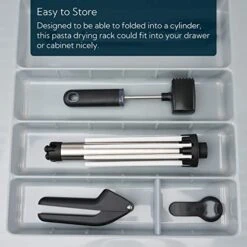 Collapsible Pasta Drying Rack, Easy Storage, Quick Set Up, Foldable Pasta Dryer Rack, Spaghetti Noodle Hanger, Detachable For Easy To Clean, Rotary Arms, Hold Up To 5lbs -KitchenAid Shop 41RpuoNLKdL