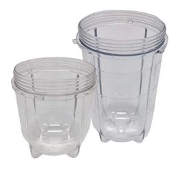 Replacement 16oz Tall Cup And 12oz Short Cups Set For Magic Bullet,MB1001/MB 1001B/MBR-1701 /MBR-1702 /MBR-1101 /MB-BX1770-02/MBR-030 Fits Original Magic Bullet Blender Juicer,e(1tall Cup+1 Short Cup)