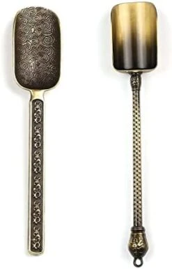 GENERIC 2pcs Vintage Loose Leaf Tea Scoops Coffee Scooper Copper Metal Long Handle Teaspoon And Tablespoon Measuring Spoons (2TBS -1) -KitchenAid Shop 41RsUwnddgL. AC
