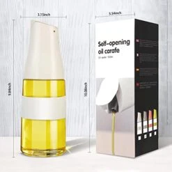 17oz Glass Olive Oil Dispenser, Oil And Vinegar Dispenser Set With Stainless Steel Pourers, Weighted Pourer, Drip Free Spout Oil Dispenser Bottle For Kitchen(White + Grey) 20 17oz Glass Olive Oil Dispenser, Oil And Vinegar Dispenser Set With Stainless Steel Pourers, Weighted Pourer, Drip Free Spout Oil Dispenser Bottle For Kitchen(White + Grey) -KitchenAid Shop 41Ru8OczooL
