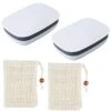 Soap Dish With Lid,2 PCS Soap Dish,Travel Soap Box Container,With 2 Sisal Soap Bags,Portable Shower Soap Box Perfect For Bathroom, Travel, Camp(Soap Box + Sisal Soap Bag) -KitchenAid Shop 41RwI3dlodL