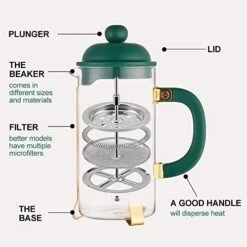 French Press Coffee & Tea Maker, 34 Ounce Coffee Press Coffee Maker, 304 Stainless Steel Heat Resistant High Boron Glass Easy To Clean (Dark Green, 34oz) 12 French Press Coffee & Tea Maker, 34 Ounce Coffee Press Coffee Maker, 304 Stainless Steel Heat Resistant High Boron Glass Easy To Clean (Dark Green, 34oz) -KitchenAid Shop 41S67Da7WEL