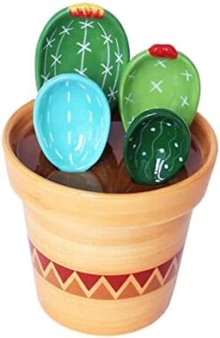 4pcs Porcelain Measuring Spoons With Base, Cute Cactus Shape -KitchenAid Shop 41SEpYrwxdL. AC